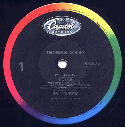 Thomas Dolby : Hyperactive! (12", Single)
