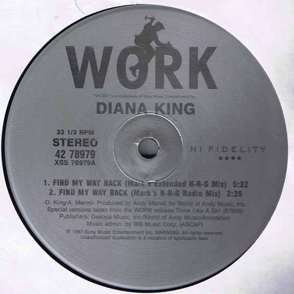 Diana King : Find My Way Back (12")