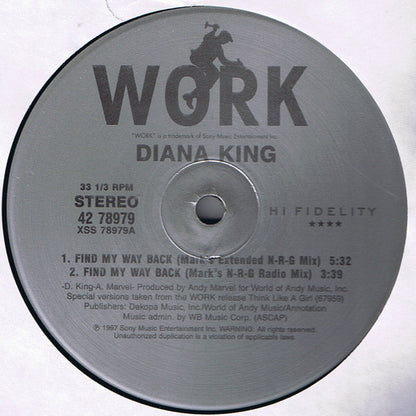 Diana King : Find My Way Back (12")