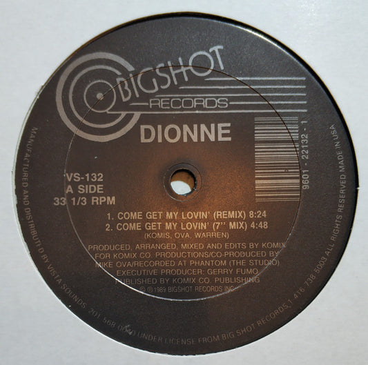 Dionne : Come Get My Lovin' (Remix) (12")