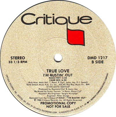True Love (2) : I'm Bustin' Out (12", Promo)