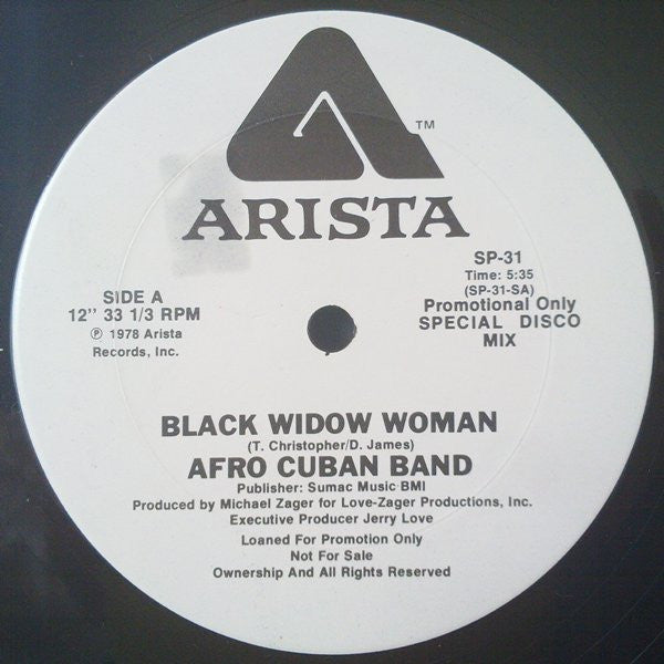 Love Childs Afro Cuban Blues Band : Black Widow Woman (12", Promo)