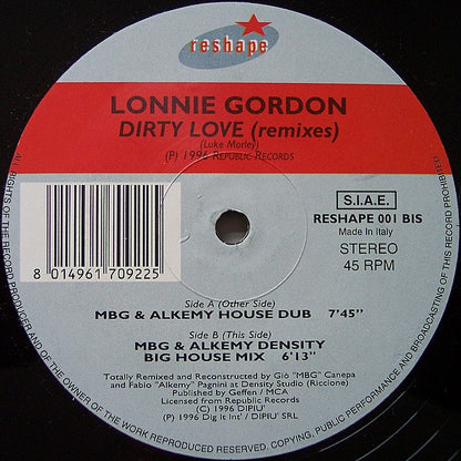 Lonnie Gordon : Dirty Love (Remixes) (2x12")
