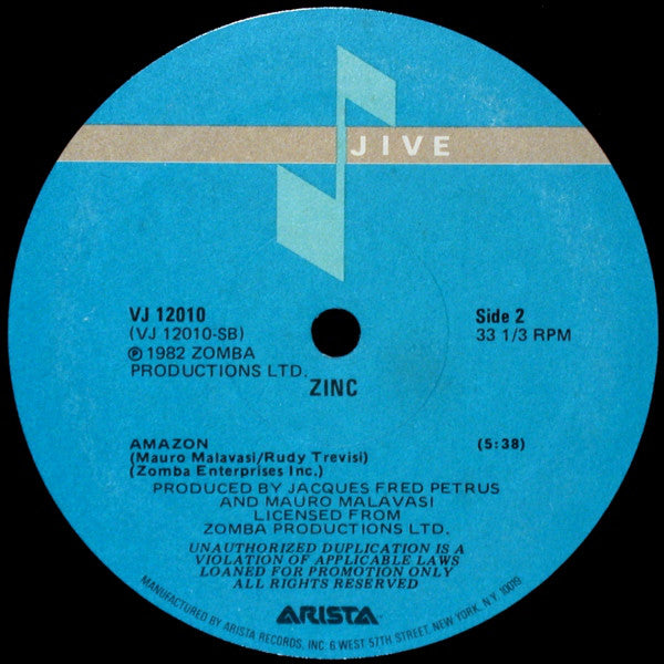 Zinc (2) : I'll Never Stop / Amazon (12", Promo)