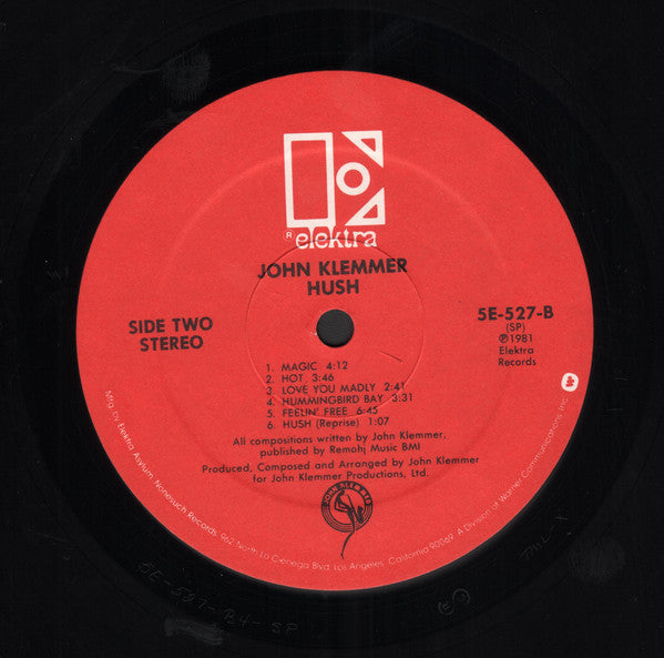 John Klemmer : Hush (LP, Album, Spe)