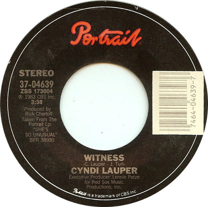 Cyndi Lauper : All Through The Night (7", Single, Styrene, Pit)