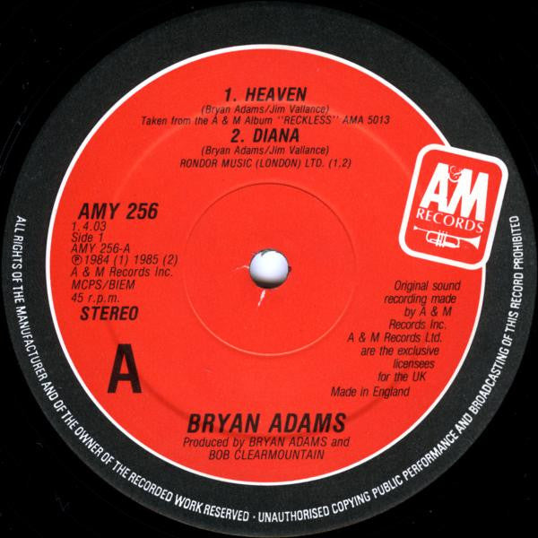 Bryan Adams : Heaven (12", Maxi)