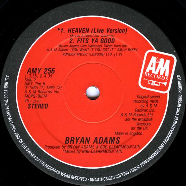 Bryan Adams : Heaven (12", Maxi)