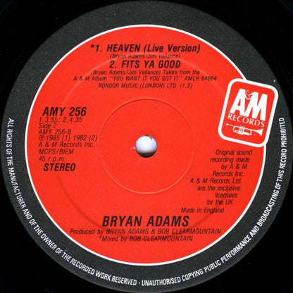 Bryan Adams : Heaven (12", Maxi)