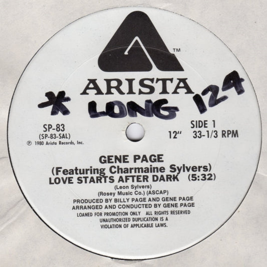 Gene Page : Love Starts After Dark (12", Promo)