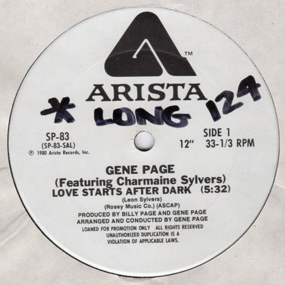 Gene Page : Love Starts After Dark (12", Promo)