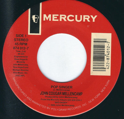 John Cougar Mellencamp : Pop Singer (7", Spe)