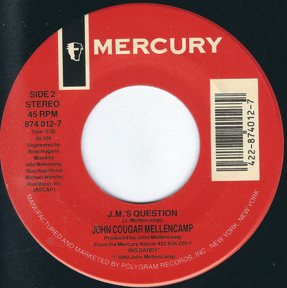 John Cougar Mellencamp : Pop Singer (7", Spe)