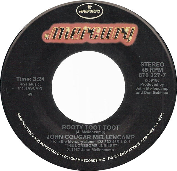 John Cougar Mellencamp : Rooty Toot Toot (7", Single, 49 )