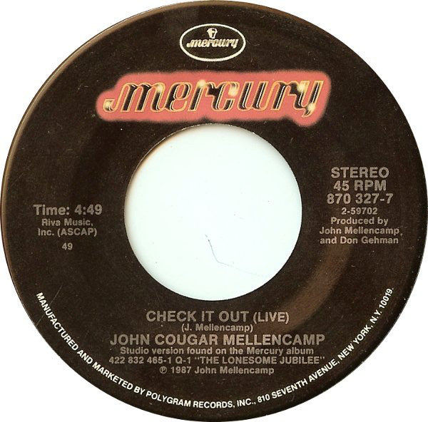 John Cougar Mellencamp : Rooty Toot Toot (7", Single, 49 )