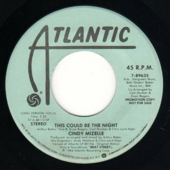 Cindy Mizelle : This Could Be The Night (7", Promo, SP )
