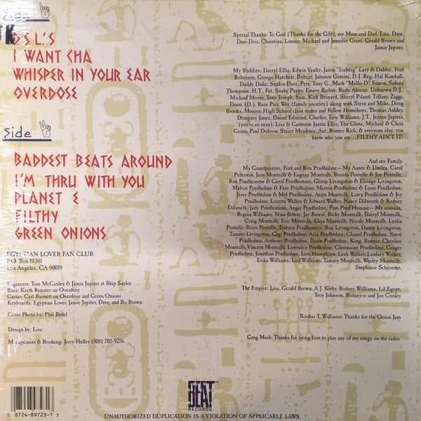 The Egyptian Lover* : Filthy (LP, Album)