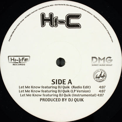 Hi-C : Let Me Know (12")
