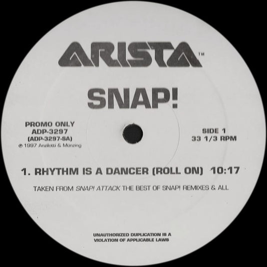 Snap! : Rhythm Is A Dancer (Roll On) (12", Promo)