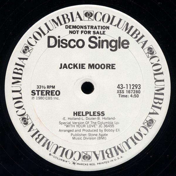 Jackie Moore : Helpless (12", Promo)