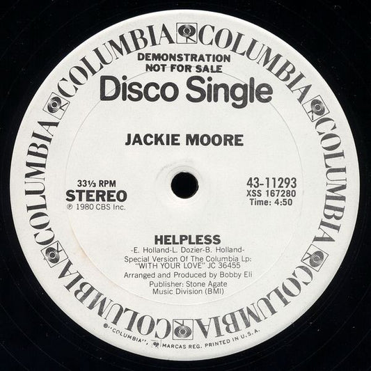 Jackie Moore : Helpless (12", Promo)