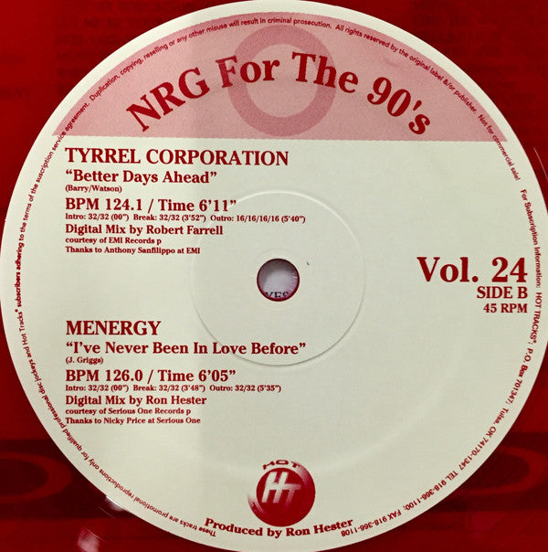 Various : NRG For The 90's Volume 24 (12", Promo, Red)