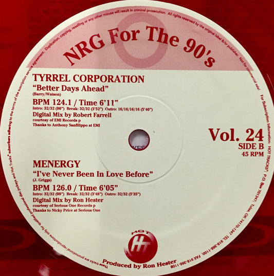 Various : NRG For The 90's Volume 24 (12", Promo, Red)