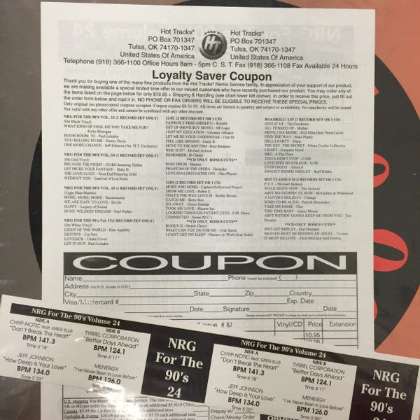 Various : NRG For The 90's Volume 24 (12", Promo, Red)