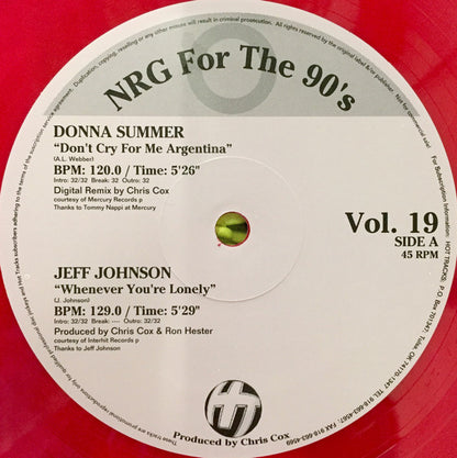 Various : NRG For The 90's Volume 19 (12", Comp, Promo, Mar)