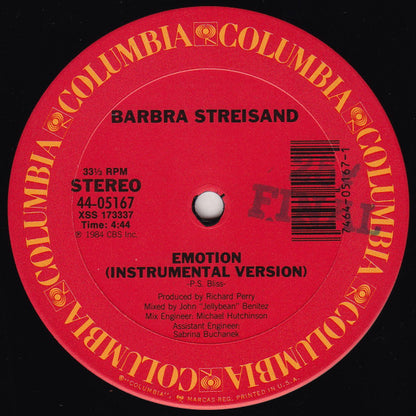 Barbra Streisand : Emotion (12", Single)