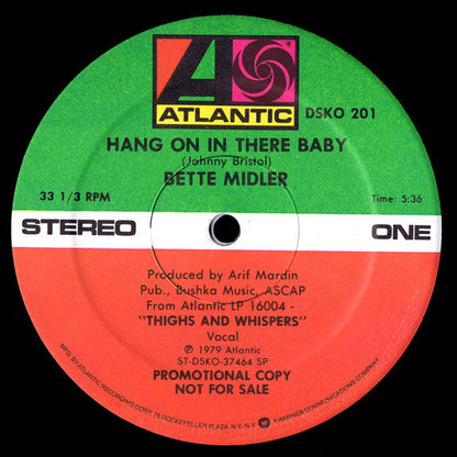 Bette Midler : Hang On In There Baby (12", Promo)