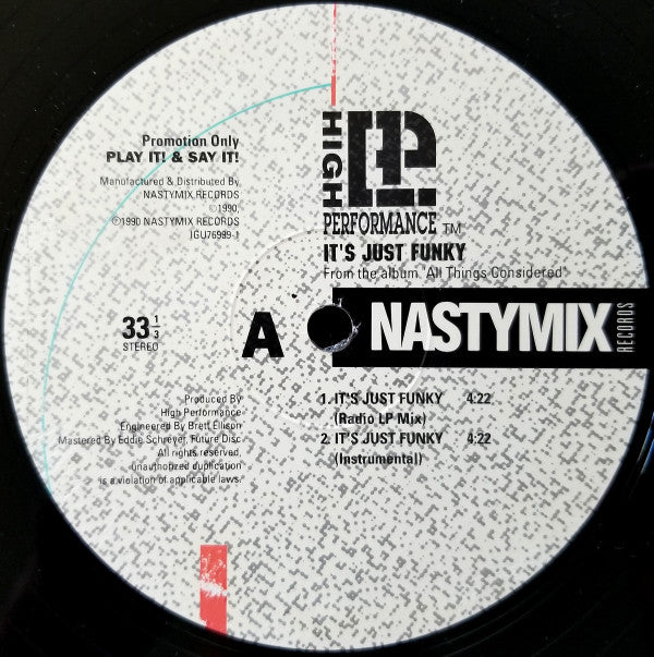 High Performance : It's Just Funky (12", Promo)