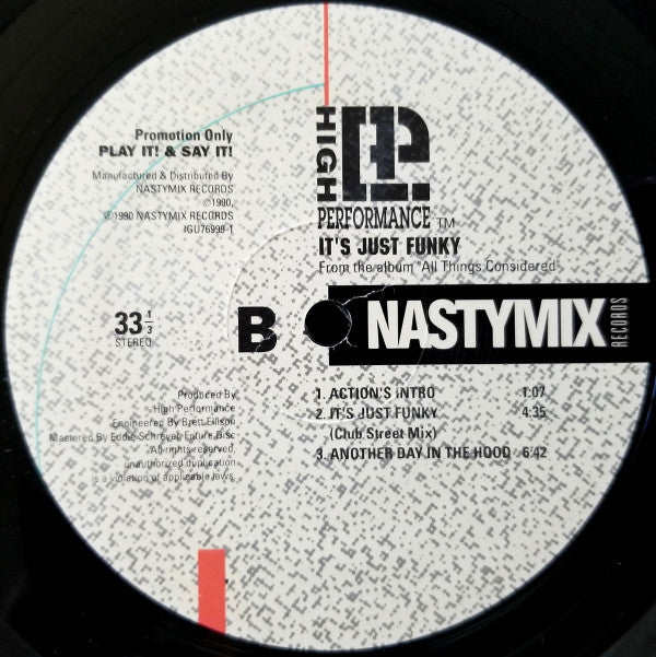 High Performance : It's Just Funky (12", Promo)