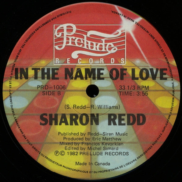 Sharon Redd : In The Name Of Love (12")