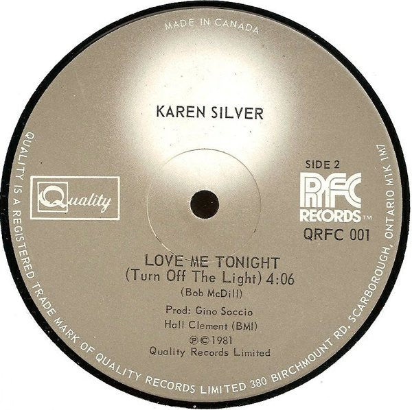 Karen Silver : Set Me Free (12")