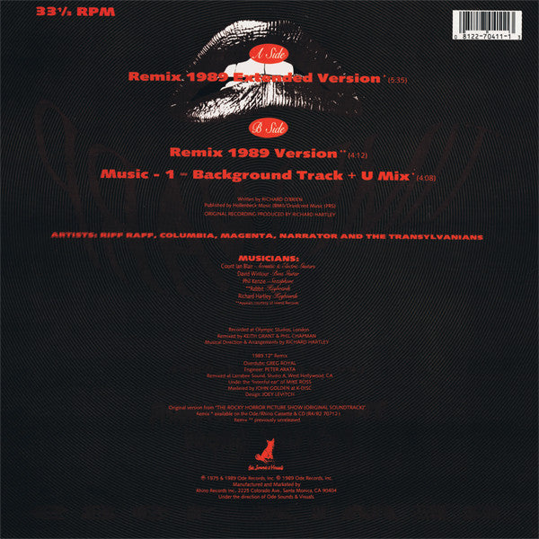 Riff Raff (7), Columbia (4), Magenta (13), Narrator (2) And The Transylvanians : The Time Warp (Remix 1989) (12")