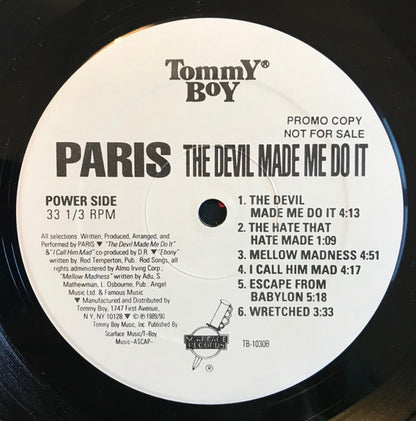 Paris (2) : The Devil Made Me Do It (LP, Album, Promo)