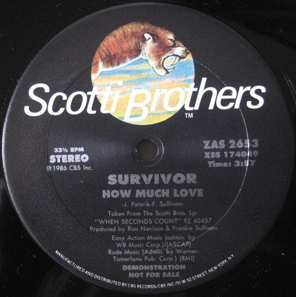 Survivor : How Much Love (12", Single, Promo)