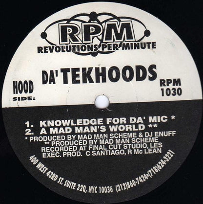 Da' Tekhoods : Real Niggaz (12", Maxi)