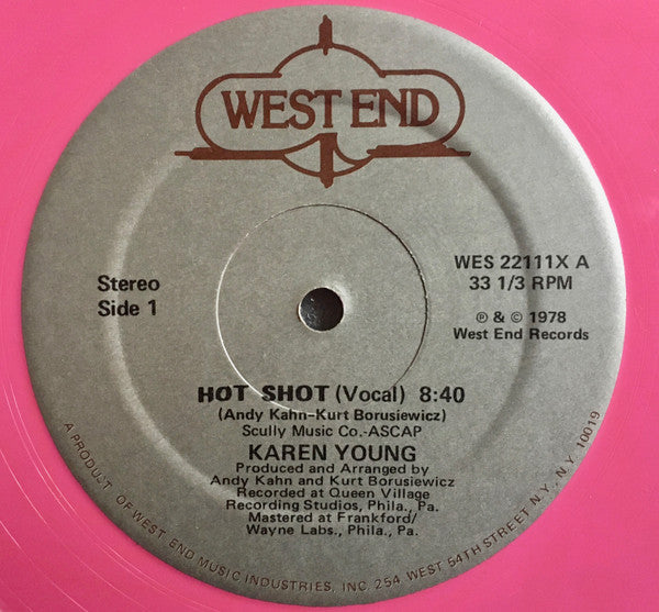 Karen Young : Hot Shot (12", Single, Ltd, Pin)