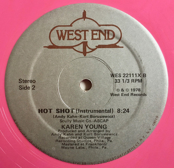 Karen Young : Hot Shot (12", Single, Ltd, Pin)