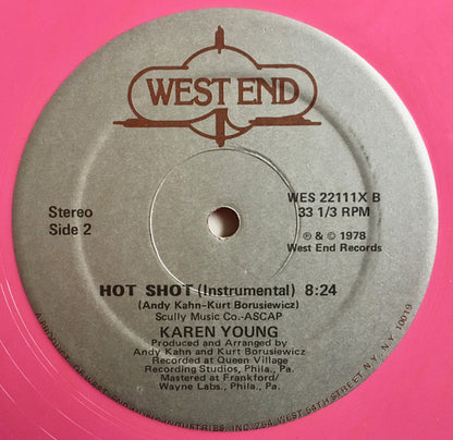Karen Young : Hot Shot (12", Single, Ltd, Pin)