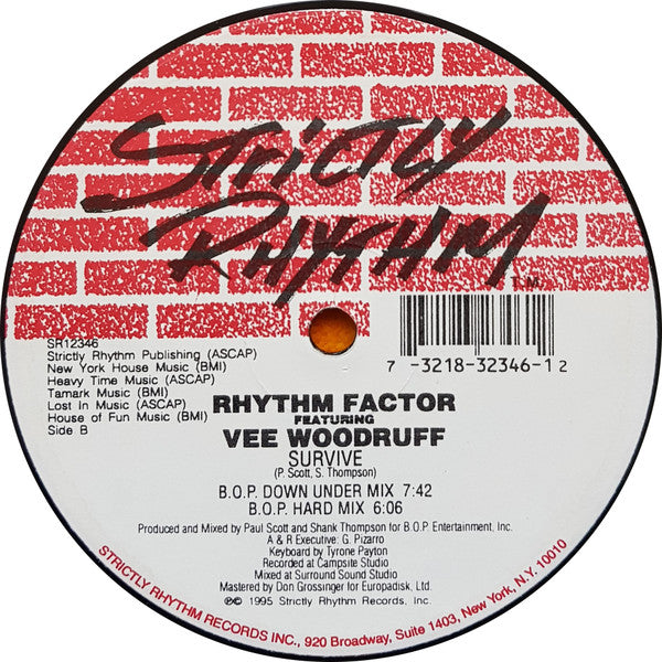 Rhythm Factor Featuring Vee Woodruff : Survive (12")