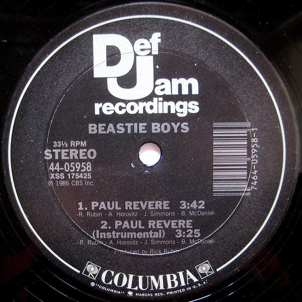 Beastie Boys : It's The New Style / Paul Revere (12")