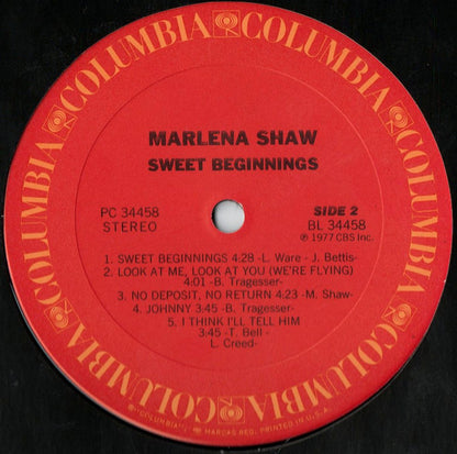 Marlena Shaw : Sweet Beginnings (LP, Album, Pit)