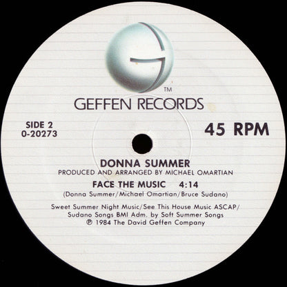 Donna Summer : Supernatural Love B/W Face The Music (12", Maxi)