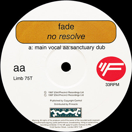 Fade Featuring Dauby : No Resolve (12")