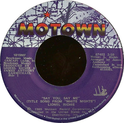 Lionel Richie : Say You, Say Me (7", Single)