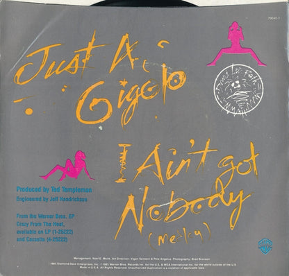 David Lee Roth : Just A Gigolo / I Ain't Got Nobody (Medley) (7", Single, Spe)
