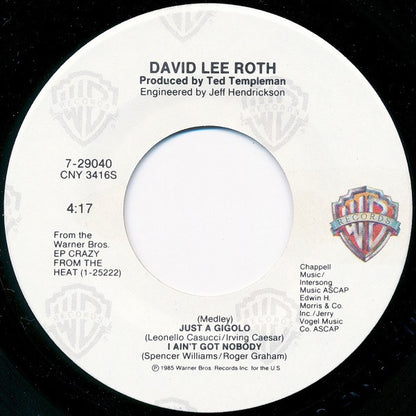 David Lee Roth : Just A Gigolo / I Ain't Got Nobody (Medley) (7", Single, Spe)